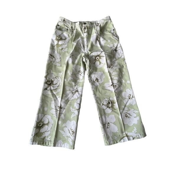 Jones Wear Sport 3 Piece Set Jacket Pants Top Floral Denim Mint Green L/14 EUC - Picture 8 of 12
